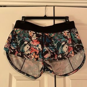 Size 6 Lululemon speed up multi-colored shorts